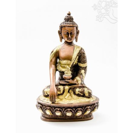 Shakyamuni Buddha réz szobor, arany-bronz - 26cm