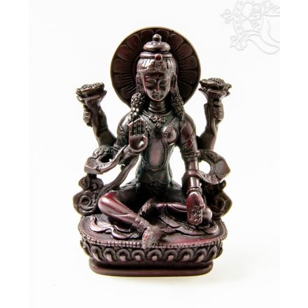 Lakshmi (Laxmi), vörös színű rezin szobor - 11 cm