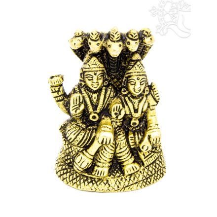 Vishnu és Laxmi réz szobor - 8 cm