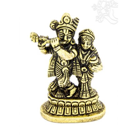 Radha Krishna réz szobor - 9 cm