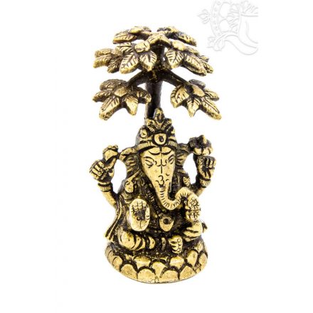 Ganesha Bódhi fa alatt réz szobor - 10 cm