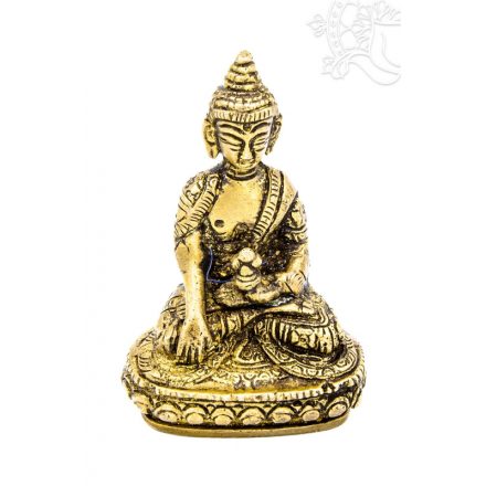 Shakyamuni Buddha réz szobor, antik sárga - 9,5 cm