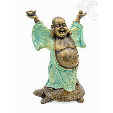 Nevető Buddha teknősön - 23 cm