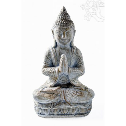 Imádkozó Buddha láva kő szobor - 60 cm