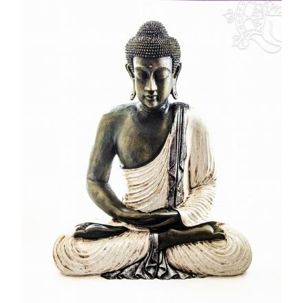 Amitabha Buddha színes rezin szobor, hatalmas - 60 cm