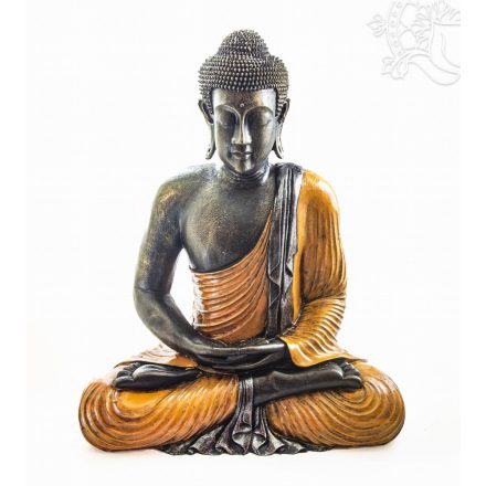 Amitabha Buddha színes rezin szobor, hatalmas - 60 cm