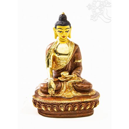 Shakyamuni Buddha félig aranyozott szobor - 14 cm