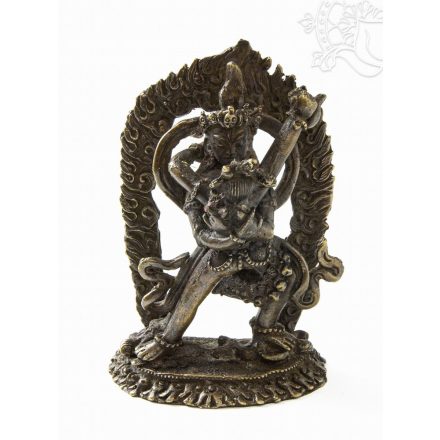 Vajradhara a párjával réz szobor antikolt, prémium minőség - 11 cm