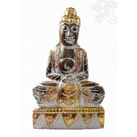 Buddha fa faragott szobor - 40 cm