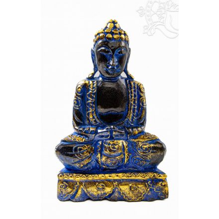 Buddha fa faragott szobor - 30 cm