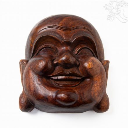 Mosolygó Buddha fa maszk - 30 cm