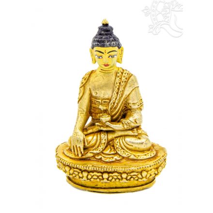 Shakyamuni Buddha, teljesen aranyozott szobor - 7,5 cm