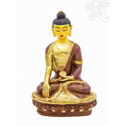 Shakyamuni Buddha, félig aranyozott szobor - 21 cm