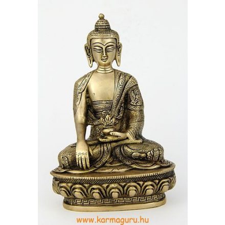 Shakyamuni Buddha szobor réz, matt sárga- 21 cm