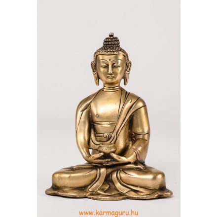 Amitabha Buddha szobor réz, alj nélkül, matt sárga -16 cm