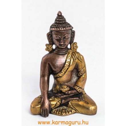 Shakyamuni Buddha szobor réz, alj nélkül, arany és bronz - 8 cm