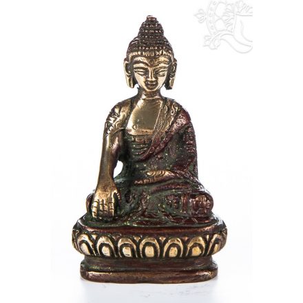 Shakyamuni Buddha réz szobor, arany-vörös - 8cm