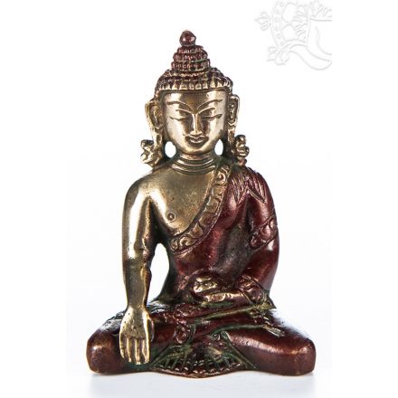 Shakyamuni Buddha szobor, arany-vörös - 8 cm