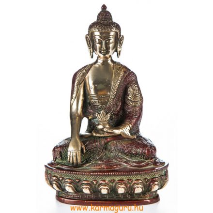 Shakyamuni Buddha réz szobor, arany-vörös - 21cm