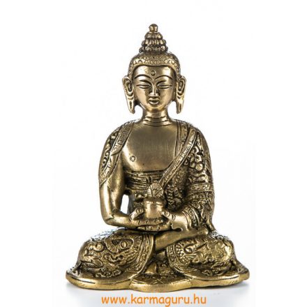 Amitabha Buddha réz szobor, matt sárga - 14cm