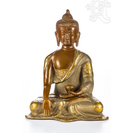 Shakyamuni Buddha réz szobor, nepáli színű - 20 cm