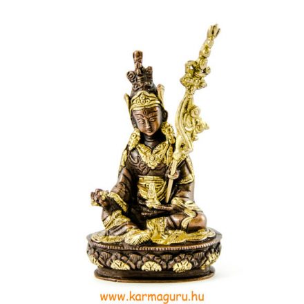 Guru Rinpoche réz szobor, arany-bronz - 14 cm