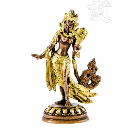 Táncoló Tara szobor réz, arany-bronz - 12,5 cm