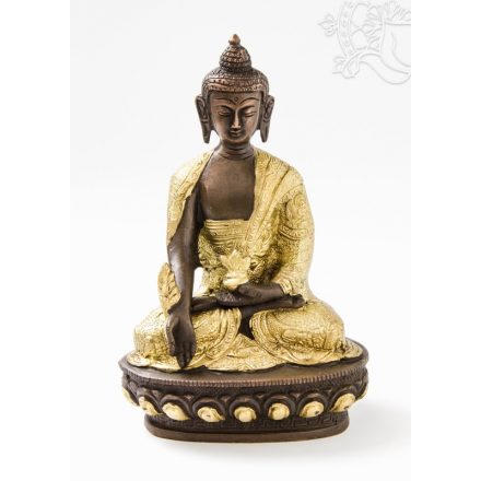 Gyógyító Buddha réz szobor, arany-bronz- 21 cm