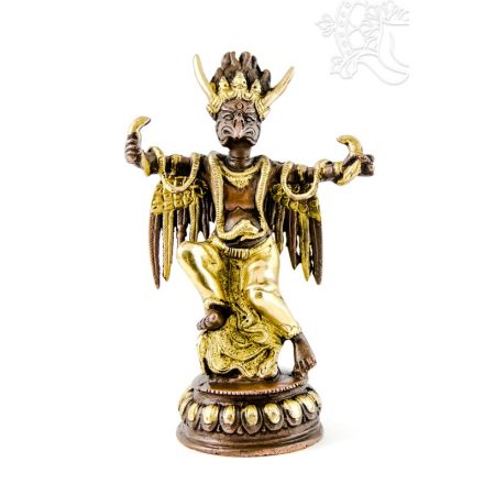 Garuda réz szobor, arany-bronz - 21 cm