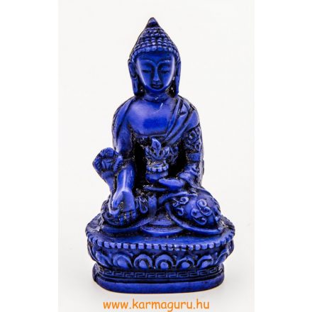 Gyógyító Buddha szobor rezin kék színű - 9 cm