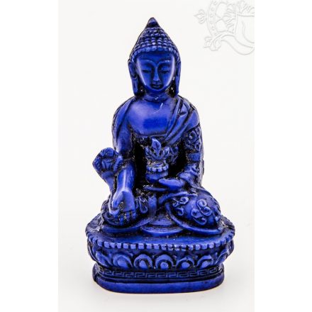 Gyógyító Buddha szobor rezin kék színű - 9 cm