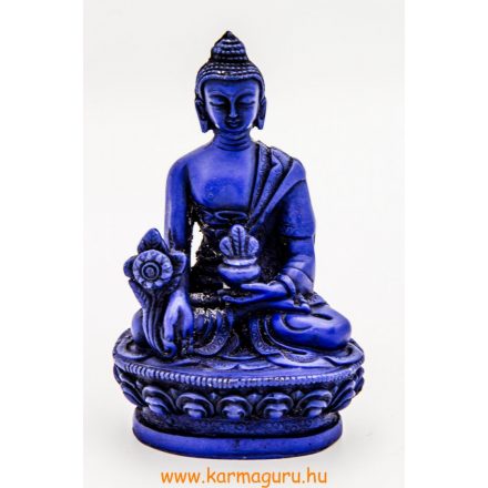 Gyógyító Buddha szobor rezin kék színű - 11 cm