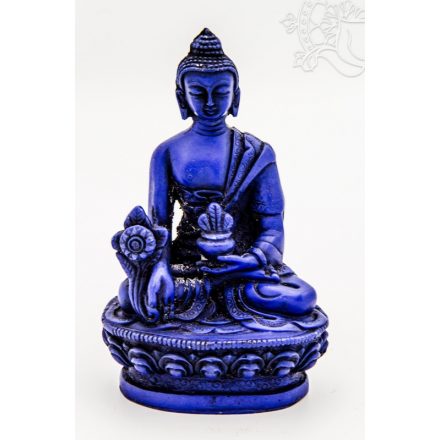 Gyógyító Buddha szobor rezin kék színű - 11 cm