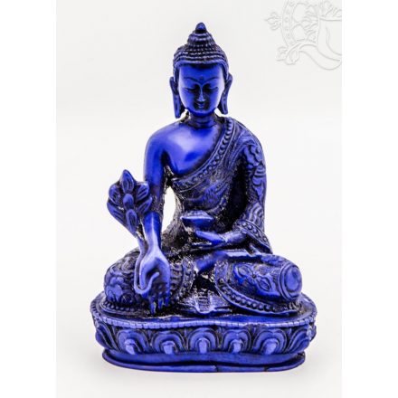 Gyógyító Buddha szobor rezin kék színű - 13,5 cm