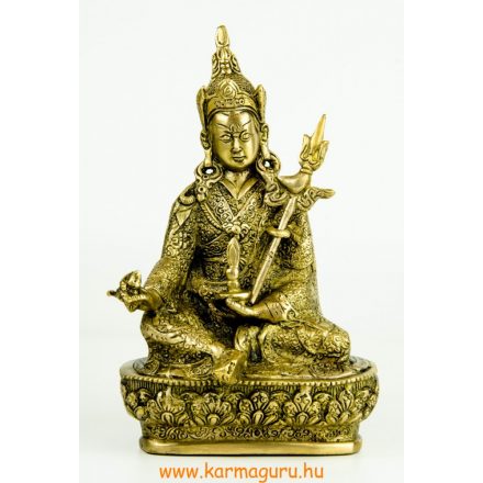 Guru Rinpoche réz szobor, matt sárga - 22 cm