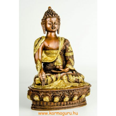 Gyógyító Buddha réz szobor, arany-bronz - 30cm