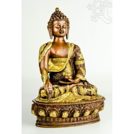 Gyógyító Buddha réz szobor, arany-bronz - 30cm