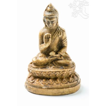 Áldó Buddha csont színű rezin szobor - 5,5 cm