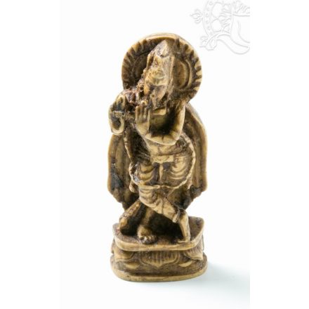 Krishna, csont színű, rezin szobor - 7,5 cm