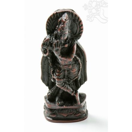 Krishna, vörös színű, rezin szobor - 7,5 cm