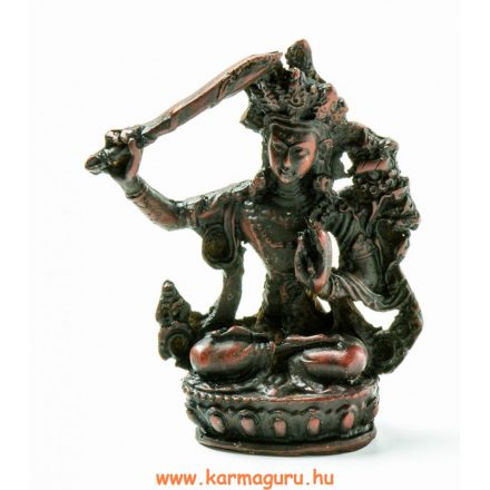 Manjushri, vörös színű rezin szobor - 7 cm