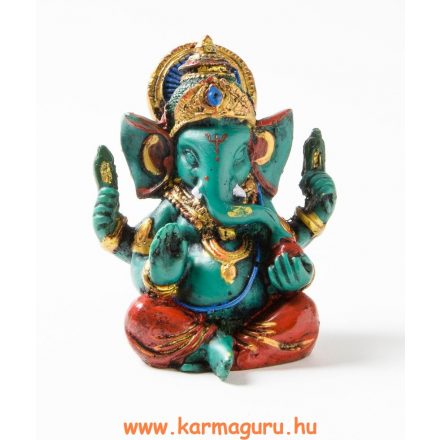 Ganesha kézzel festett rezin szobor - 6 cm