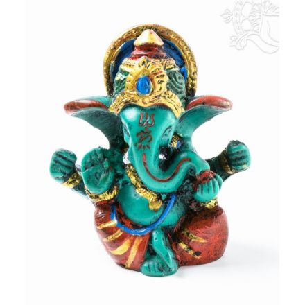 Ganesha kézzel festett rezin szobor - 6 cm