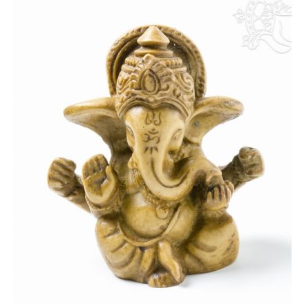 Ganesha, csont színű rezin szobor - 6 cm