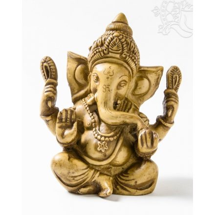 Ganesha, csont színű rezin szobor - 15 cm