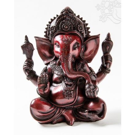 Ganesha, vörös színű rezin szobor - 25 cm