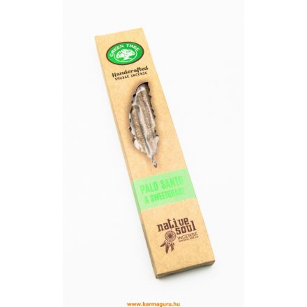 Prémium füstöló, GREEN TREE Native Soul Palo Santo és sweetgrass, 15 gr