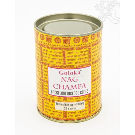 Goloka nag champa, visszaáramló (backflow) kúpfüstölő