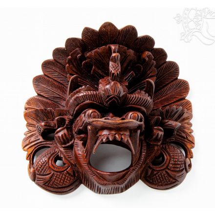 Faragott fa Barong maszk - 19 cm