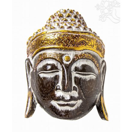 Buddha maszk fa faragott - 25 cm